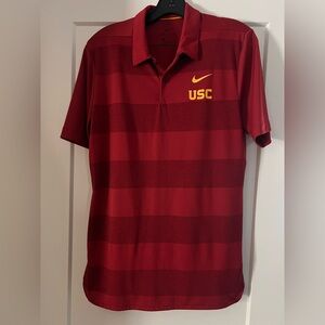 Nike Men's Red and Gold Polo Shirt